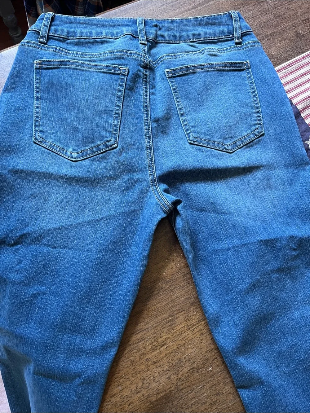 NWT. Flamingals Wash Grommet Eyelet Lace Up Mid Waist Flare Leg Jeans - Picture 5 of 7
